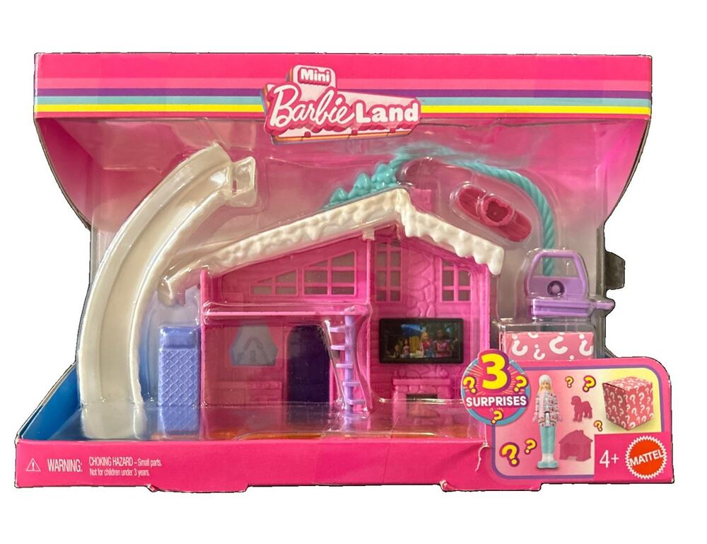 Mattel Barbie Mini Barbieland House Winter Chalet With 3 Surprises New In Box